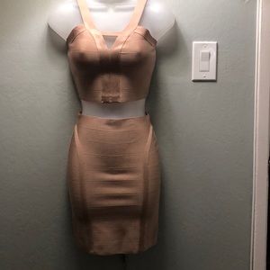 Guess 2 pc Blush Pink Bandage Skirt Set Size XS